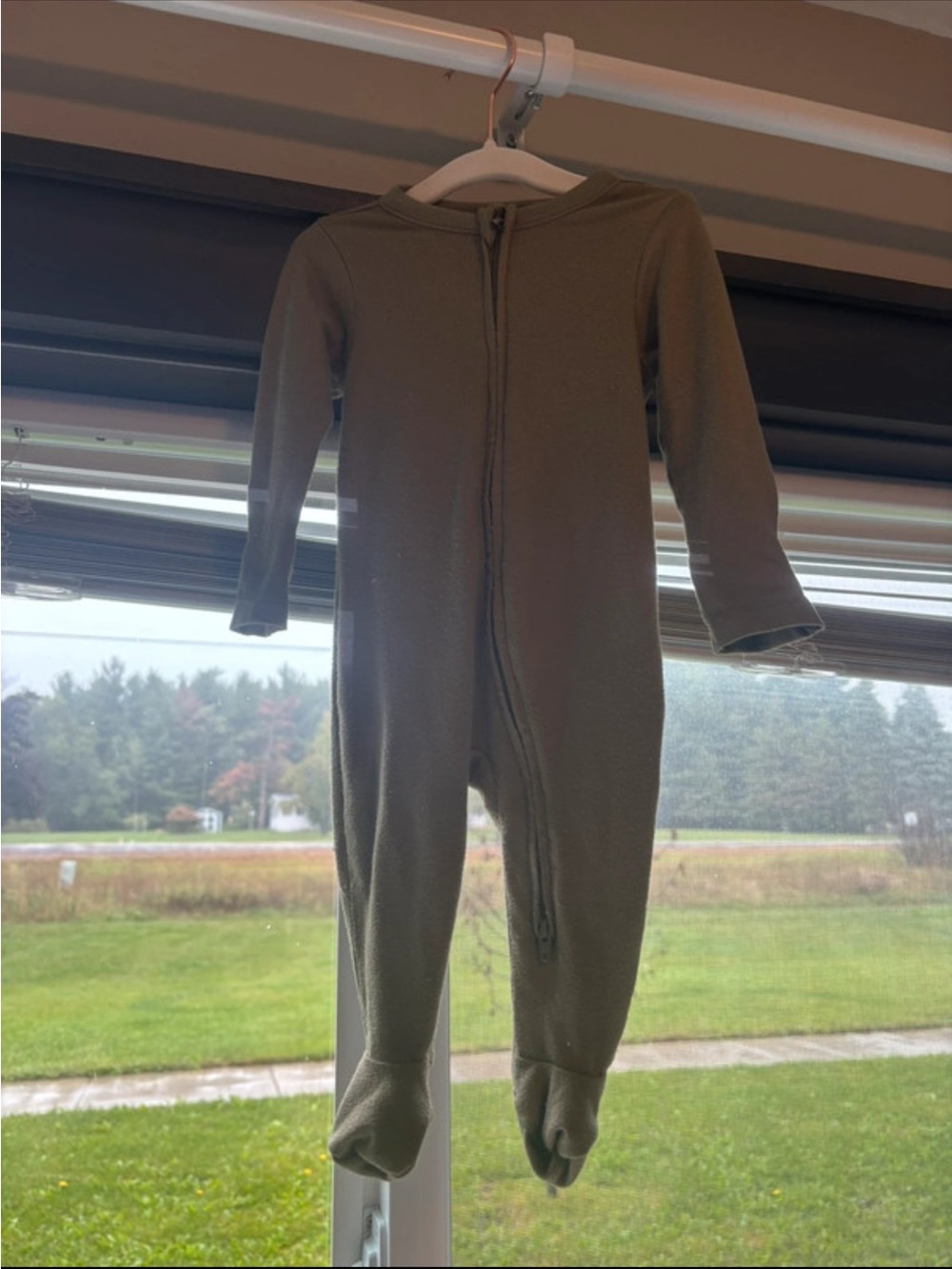 Old Navy Olive Green Zippered Footed One-Piece